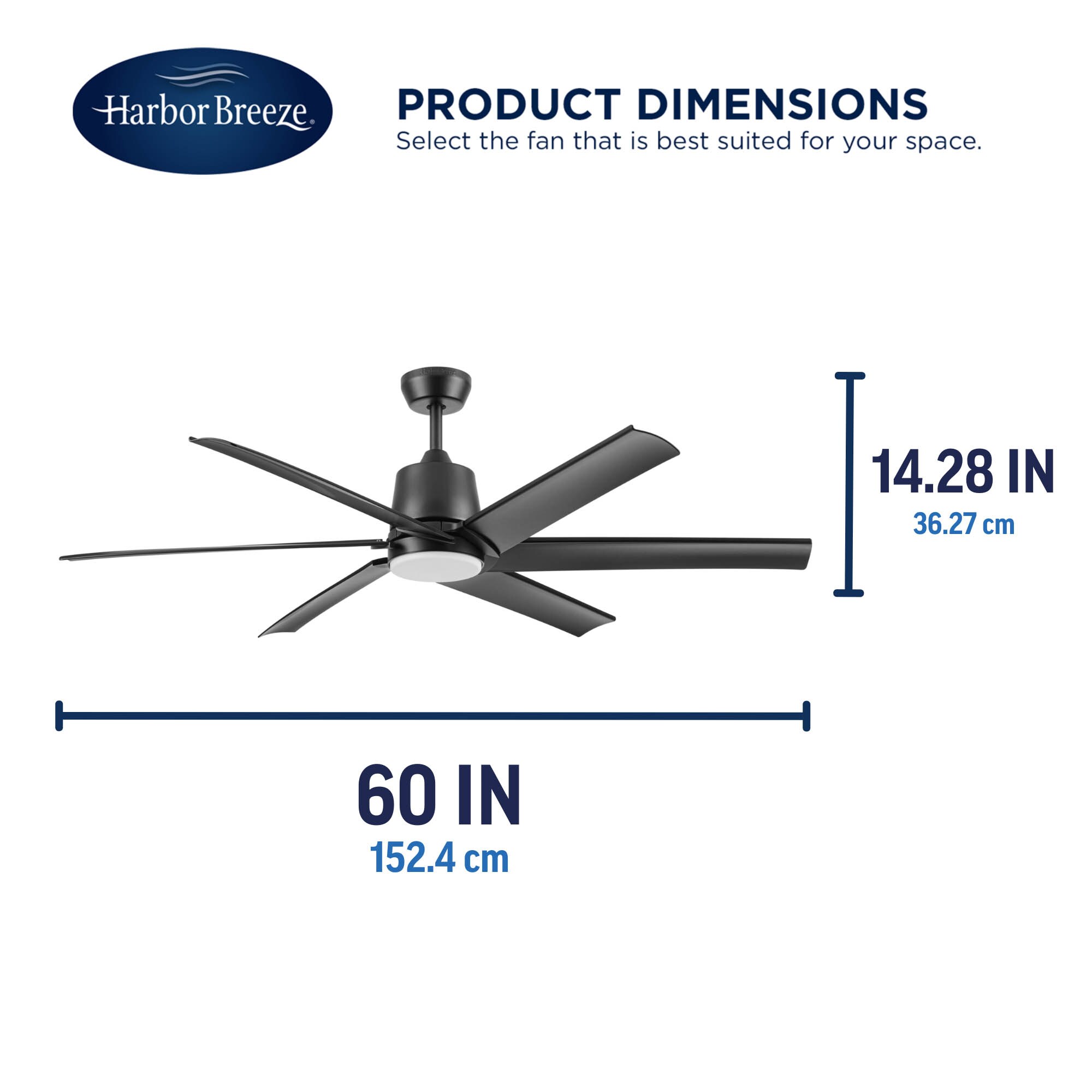 Outermark 60-in Color-Changing Integrated LED Outdoor Matte Black with Black Blades Ceiling Fan With Light - Remote Included ( 6 -Blade ) - Image 10