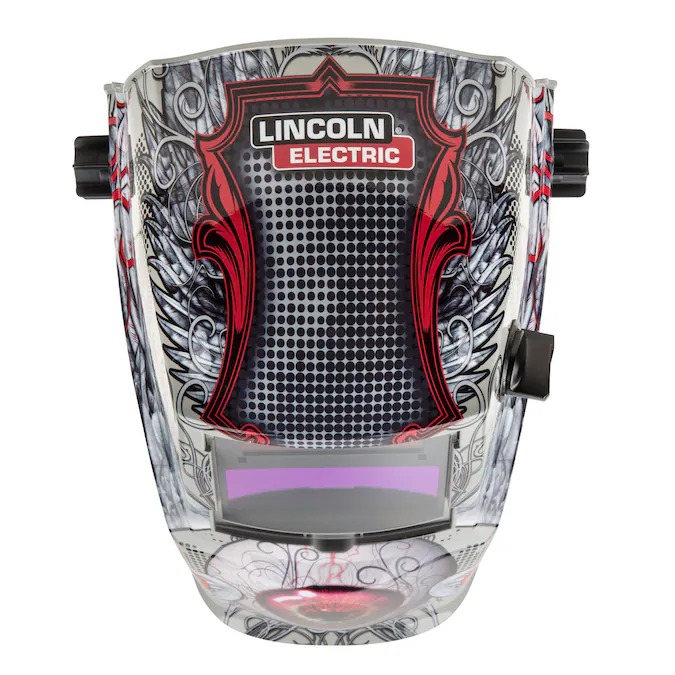 Lincoln Electric Auto Darkening Variable Shade White and Red Welding Helmet - Image 2