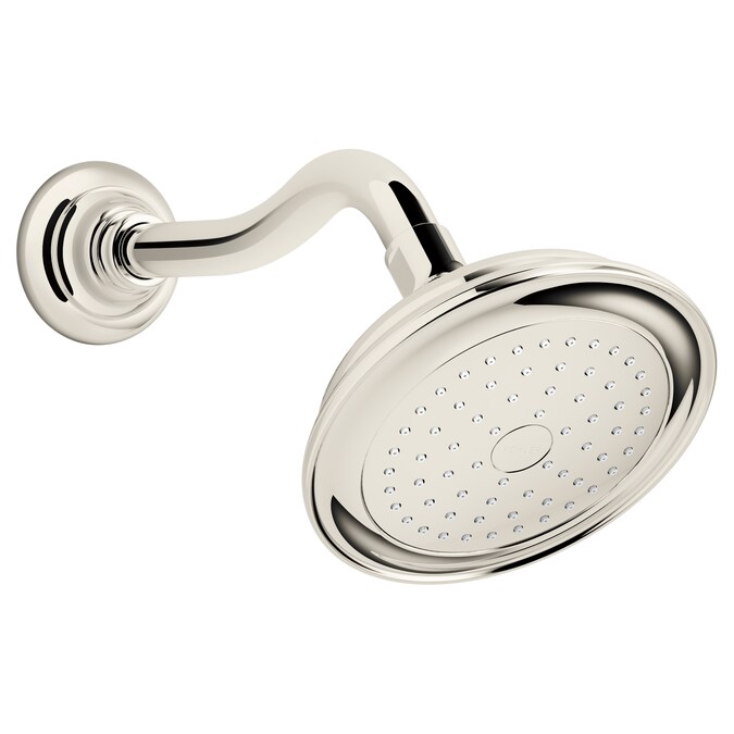 ER Artifacts Vibrant Polished Nickel 5.9375-in Round Fixed Shower Head 2.5-GPM (9.5-LPM)