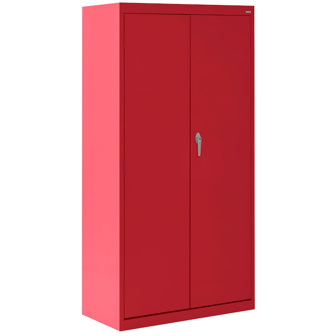 Sandusky 30-in W x 66-in H x 18-in D Freestanding Steel Garage Cabinet in Red