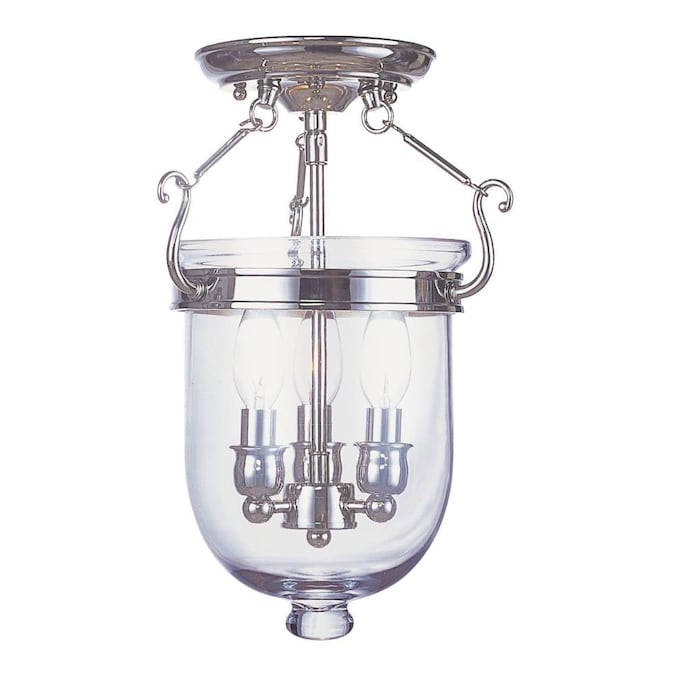 Livex Lighting Jefferson 1-Light Polished Nickel Semi mount light