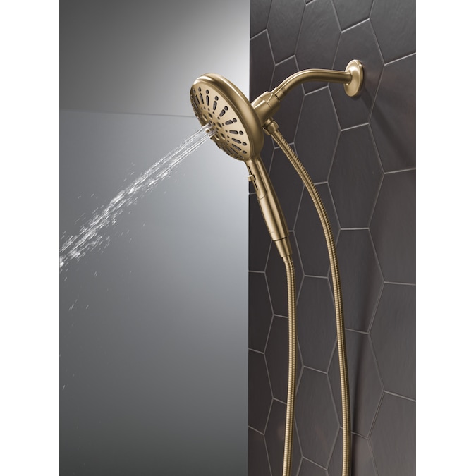 Delta SureDock Magnetic Lumicoat Champagne Bronze 6.19-in Round Handheld Shower Head 1.75-GPM (6.6-LPM) - Image 16