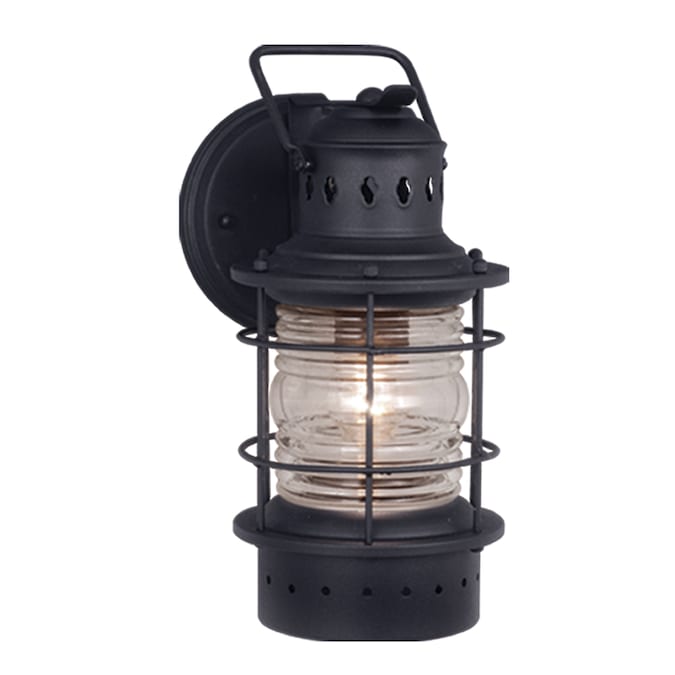 Cascadia Nautical 1-Light 12-in H Black Outdoor Wall Light