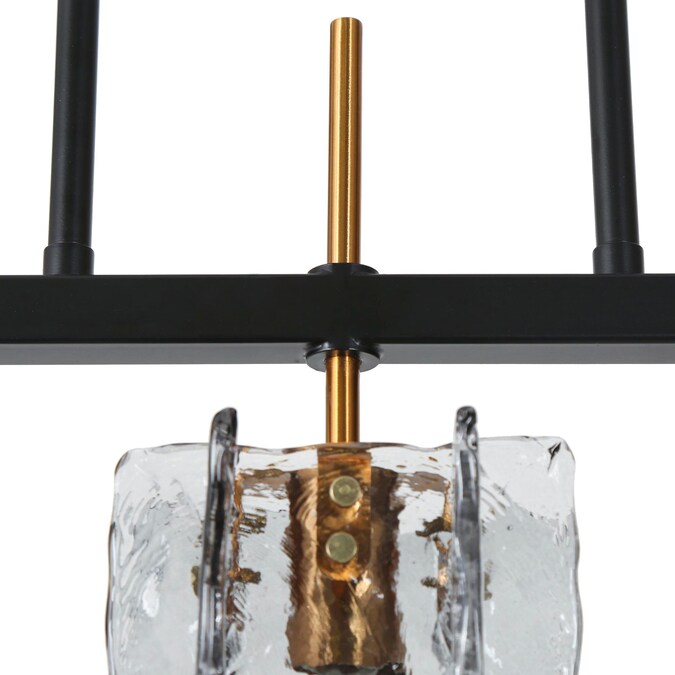 LNC Tucana 3-Light Modern/Contemporary Ribbed Glass Linear LED Large Hanging Pendant Light - Image 10