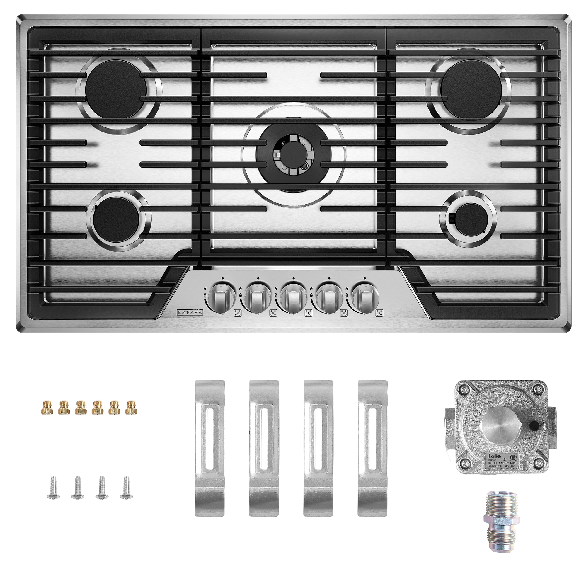 Gas Stove 36-in 5 burners Stainless steel Gas Cooktop
