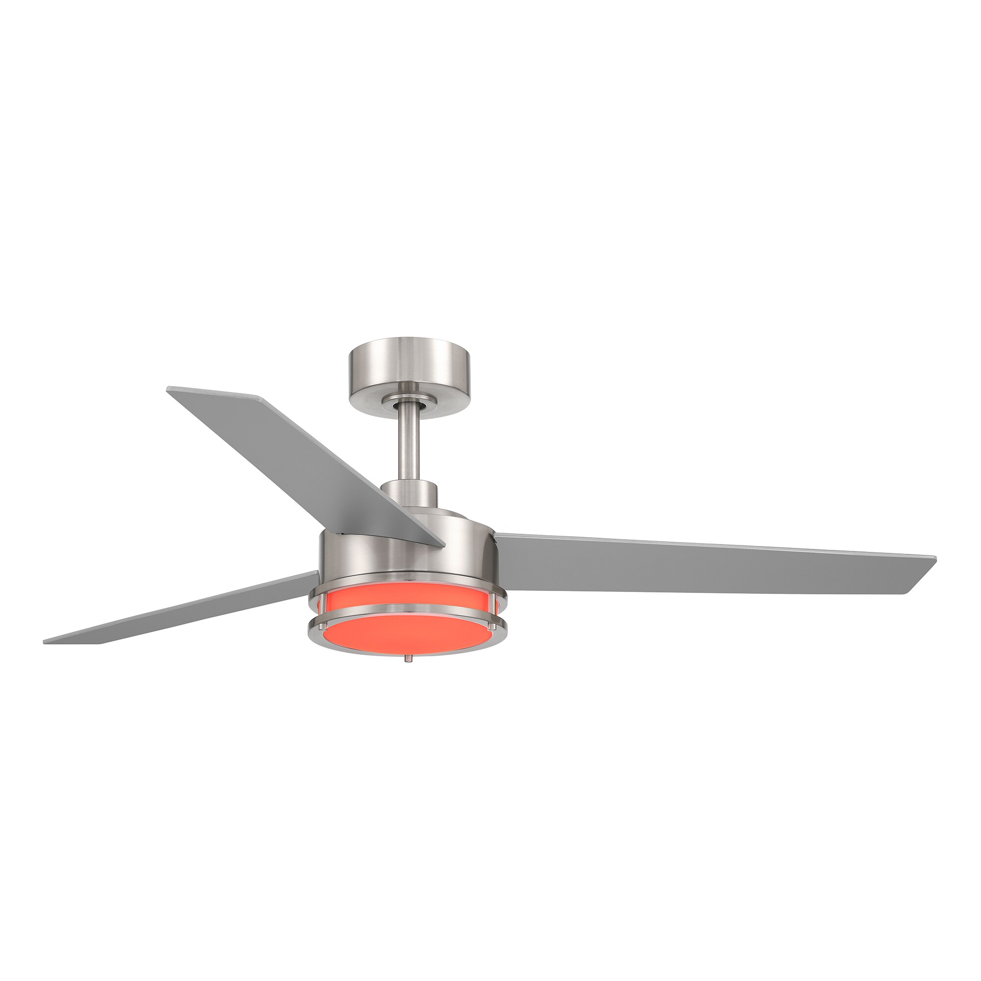 Cassini 52-in Color-Changing Integrated LED Outdoor Flush Mount Smart Brushed Nickel with Silver Blades Ceiling Fan With Light - Remote Included ( 3 -Blade ) - Image 8