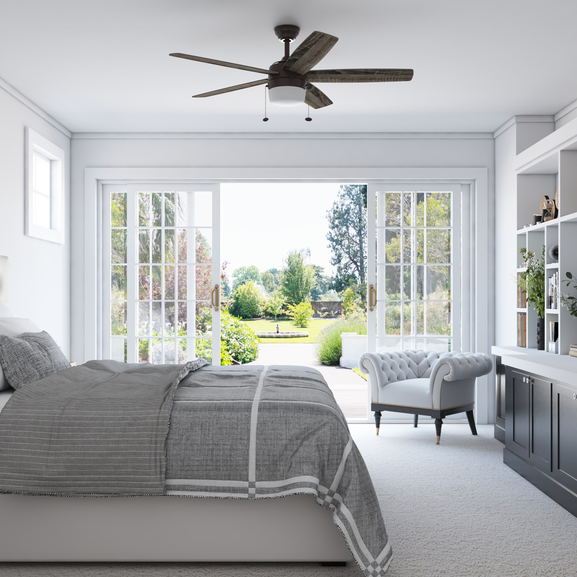 Becca 44-in Color-Changing Bronze with Mocha/Cocoa Blades Ceiling Fan With Light ( 5 -Blade ) - Image 6