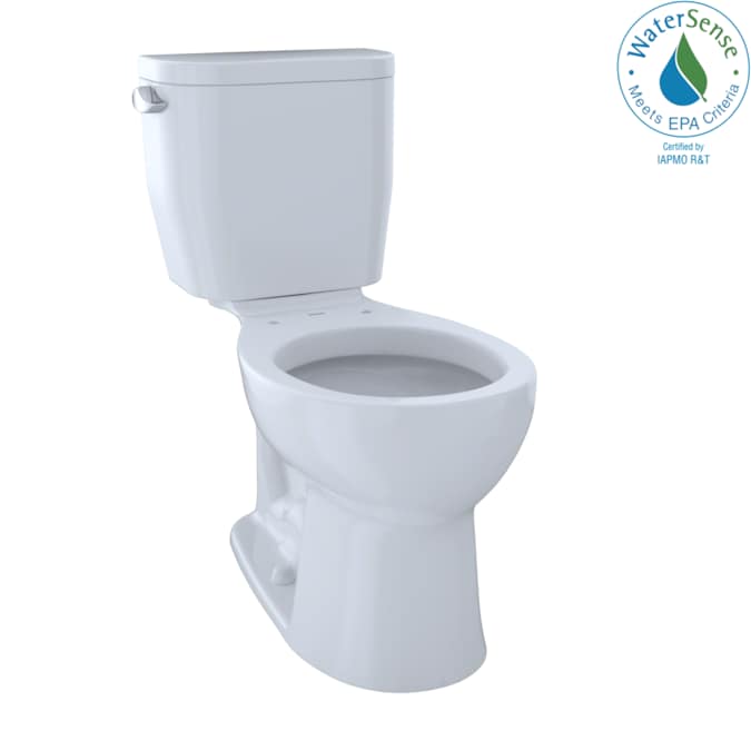 TOTO Entrada Cotton White Round Chair Height 2-piece Toilet 12-in Rough-In WaterSense 1.28-GPF