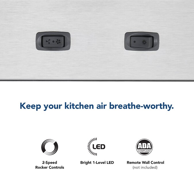 Broan 21-in 300-CFM Convertible Stainless Under Cabinet Range Hoods Insert - Image 5