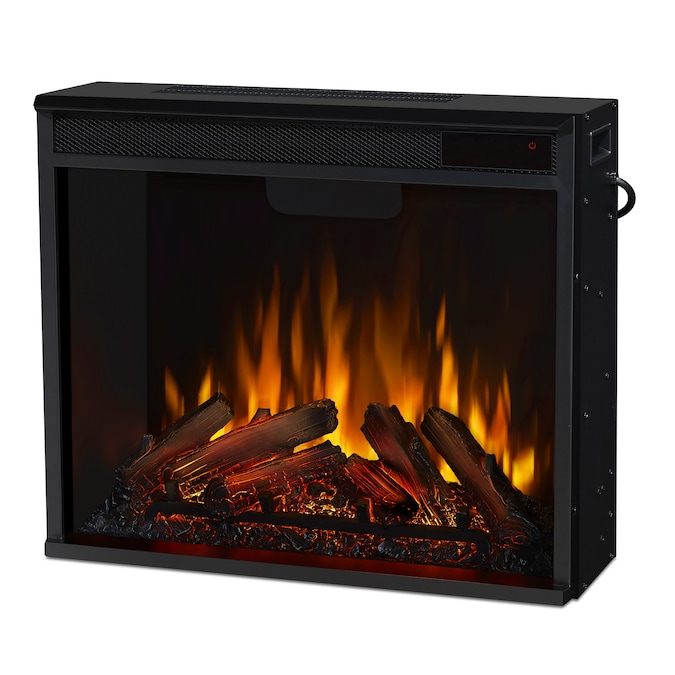 Real Flame 23.375-in W Black Fan-forced Corner or Flat Wall Electric Fireplace with Remote Control Included