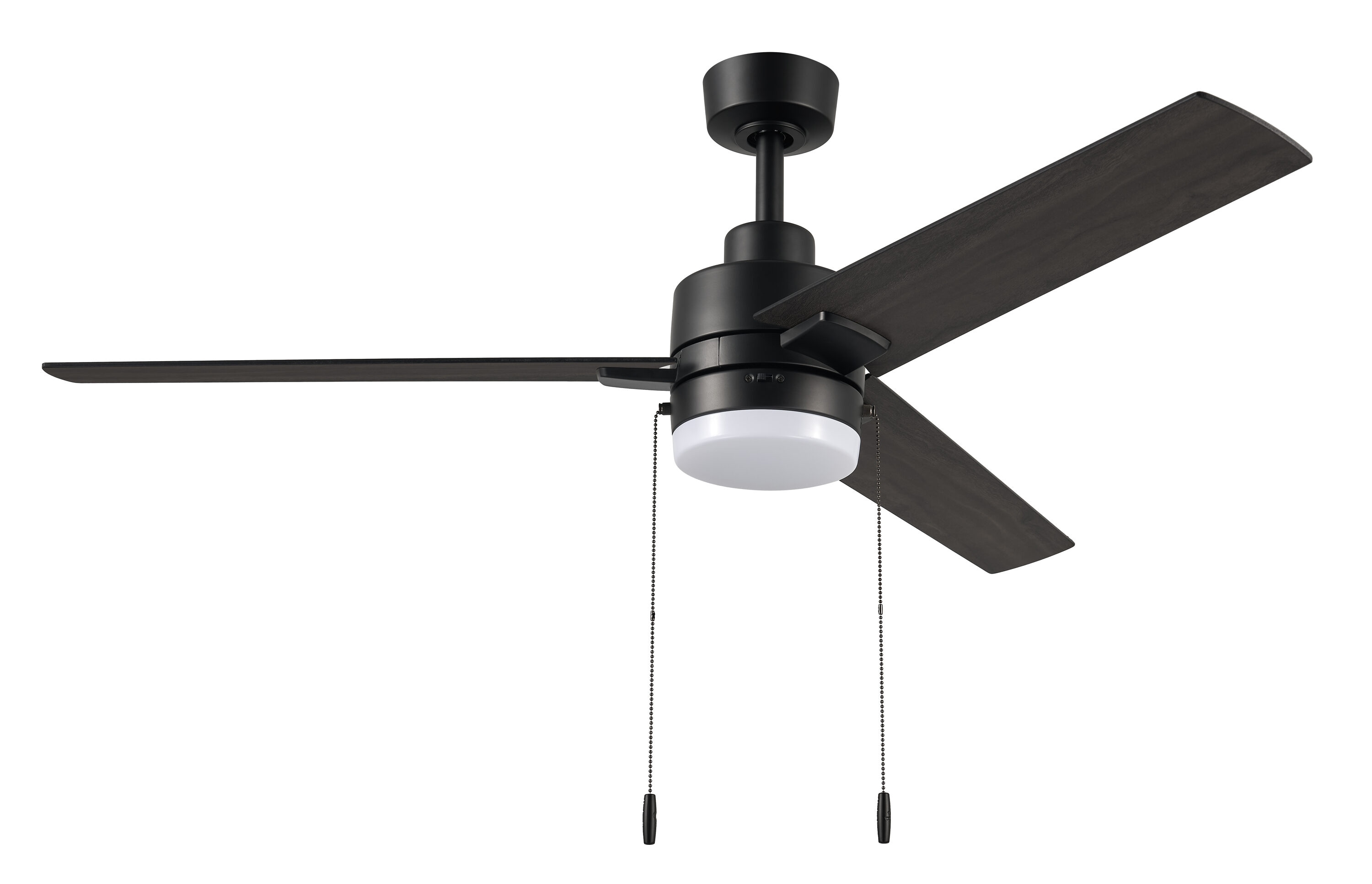 Brinson 52-in Integrated LED Black with Black/Dark Gray Walnut Blades Ceiling Fan With Light ( 3 -Blade ) - Image 3