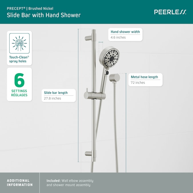 Peerless Precept Brushed Nickel Multi-function Round Bathtub and Shower Faucet Valve Included - Image 9