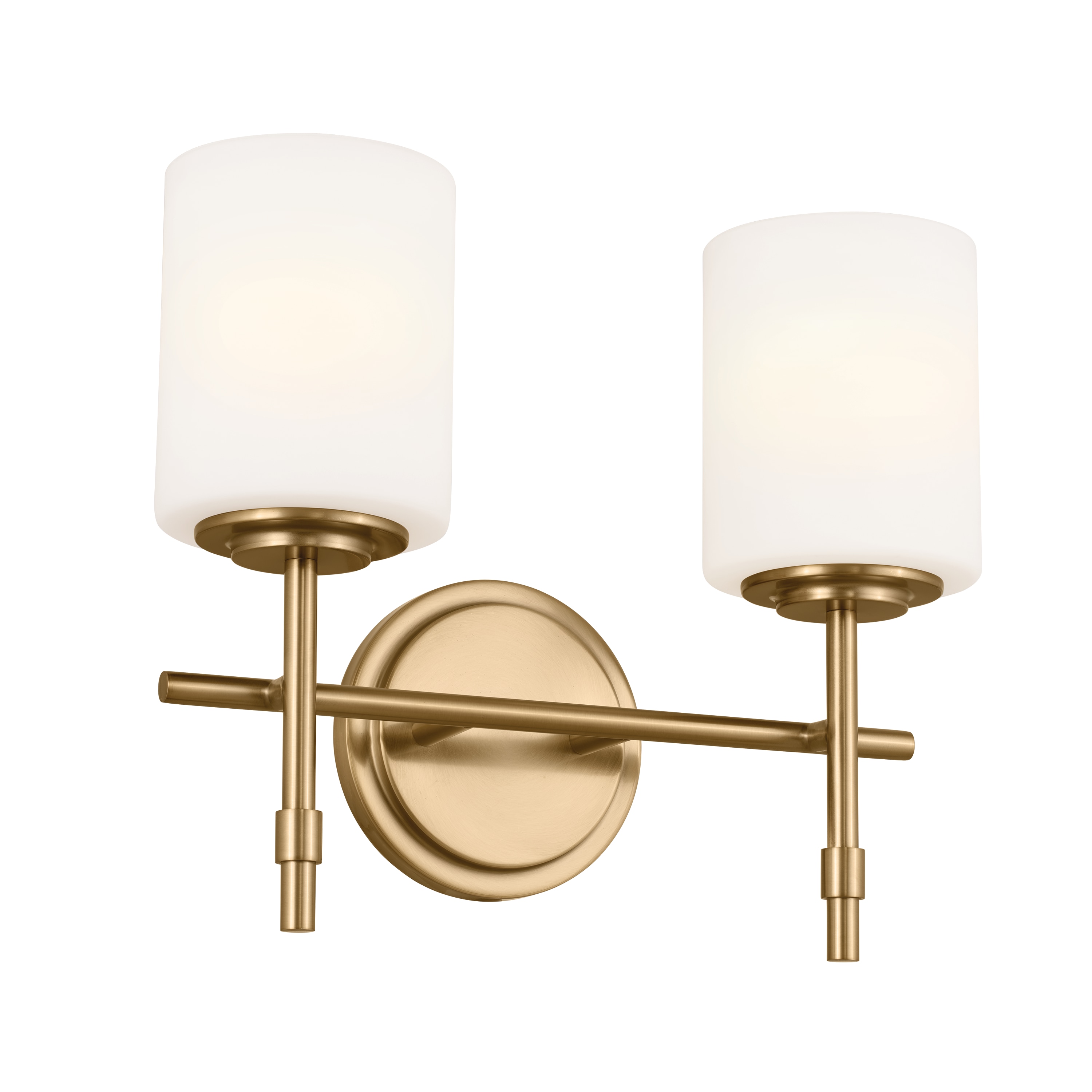 Ali 14-in 2 -Light Brushed Gold Traditional Vanity light