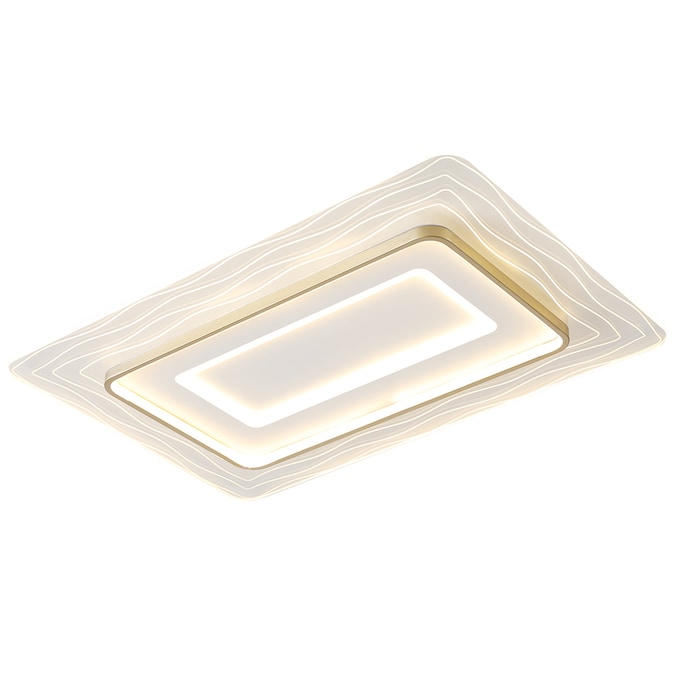 Oukaning Stepless Dimming 35.43-in 1-Light Brushed White LED Flush Mount Light