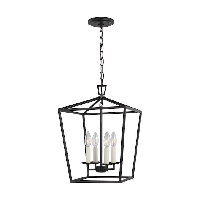 Generation Lighting Dianna 4-Light Midnight Black Transitional Lantern Medium Hanging Pendant Light