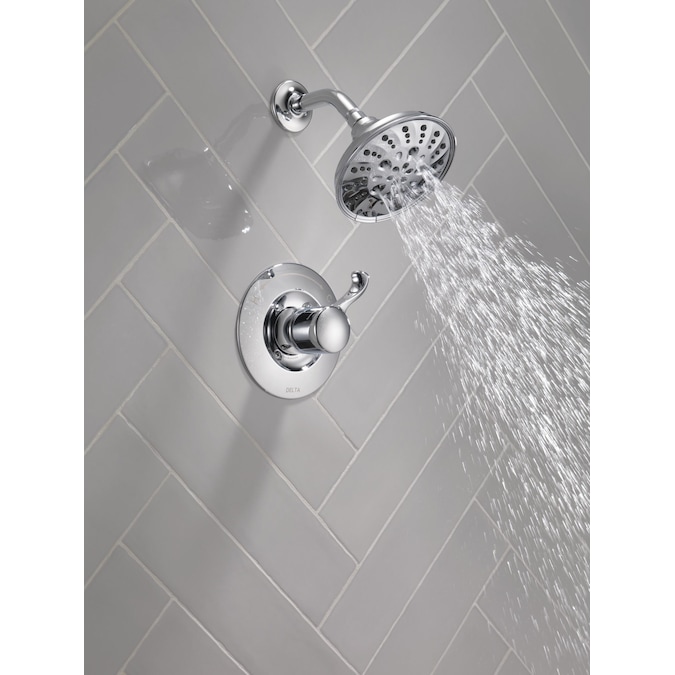 Delta Esato Chrome 1-handle Multi-function Round Shower Faucet Valve Included - Image 11