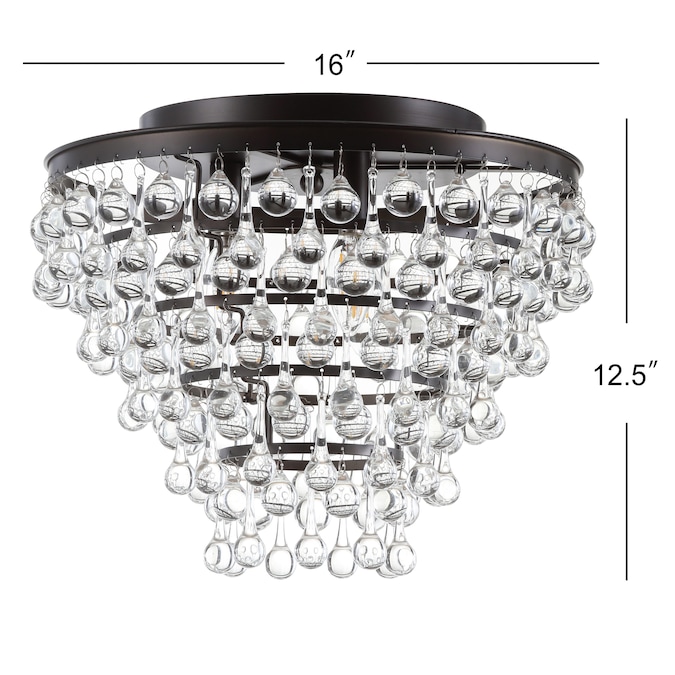 JONATHAN Y Toronto Modern/contemporary Transitional 3-Light Oil-Rubbed Bronze LED Flush Mount Light - Image 10