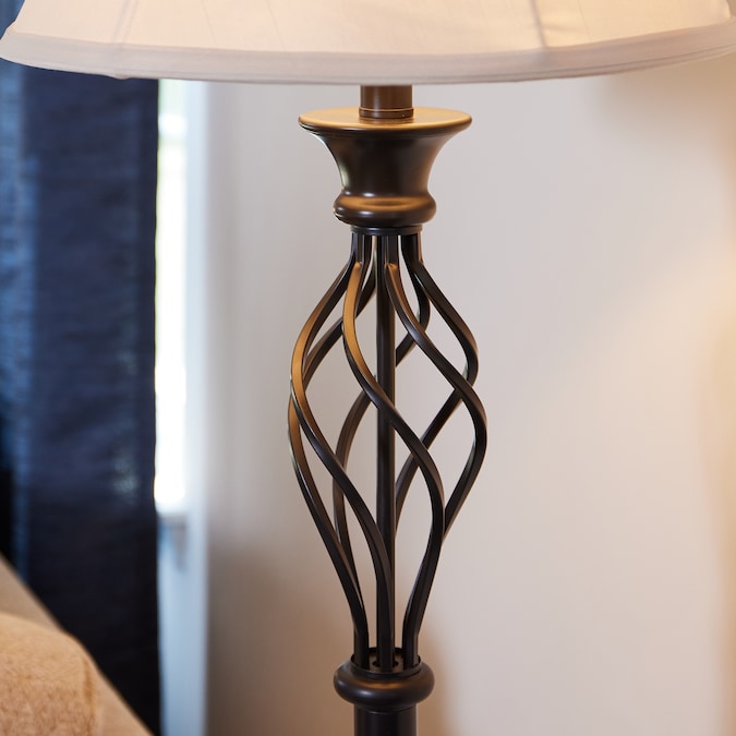 allen + roth Clairiby Transitional Medium Base (e-26) Lamp Set with Off-white Shades - Image 2