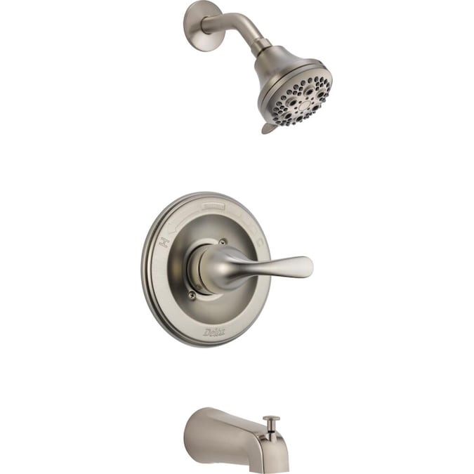 Delta Classic Stainless 1-handle Multi-function Round Bathtub and Shower Faucet Valve Included