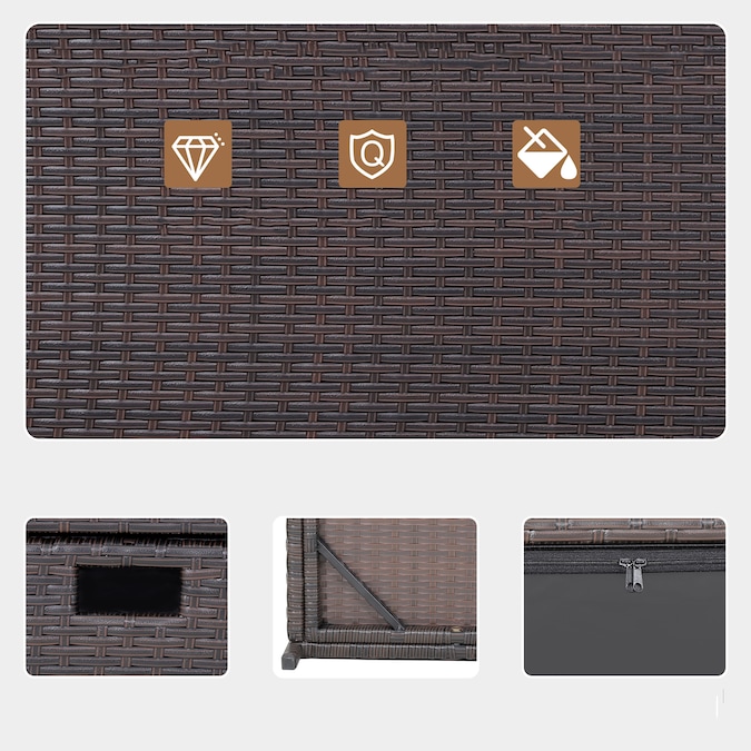 Goplus Made of premium rattan and high-strength steel, our storage case is of high stability and durability. With waterproof and zippered liner, it can keep all of your items in good condition. - Image 3
