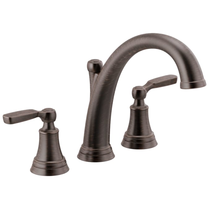 Delta Woodhurst Venetian Bronze 2-handle Deck-mount Roman Mid-arc Bathtub Faucet
