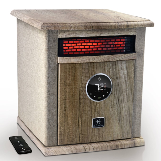 Heat Storm Up to 1500-Watt Infrared Cabinet Indoor Electric Space Heater with Thermostat and Remote Included