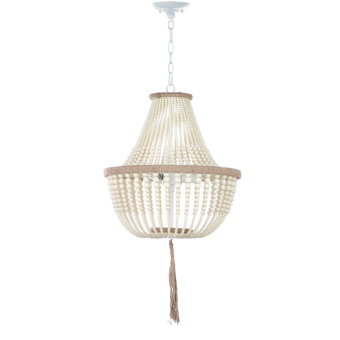 Safavieh Lush 3-Light Cream Farmhouse Large Hanging Pendant Light