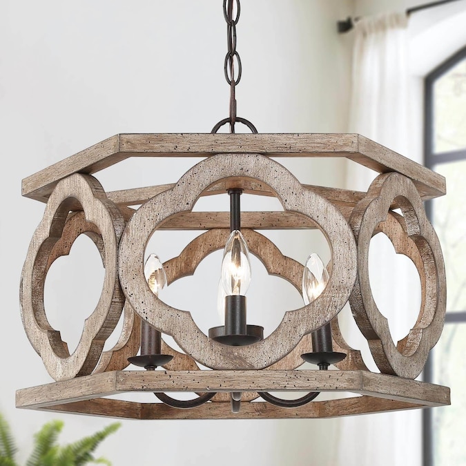 LNC Quaint 4-Light Distressed Bronze Farmhouse LED Dry rated Chandelier