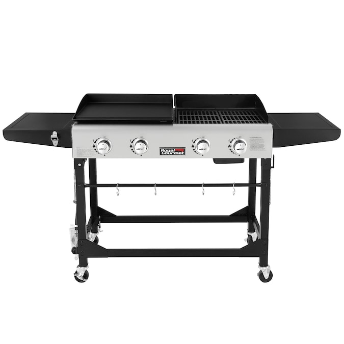 Royal Gourmet Portable Gas Grill and Griddle Combo 4-Burner Liquid Propane Flat Top Grill