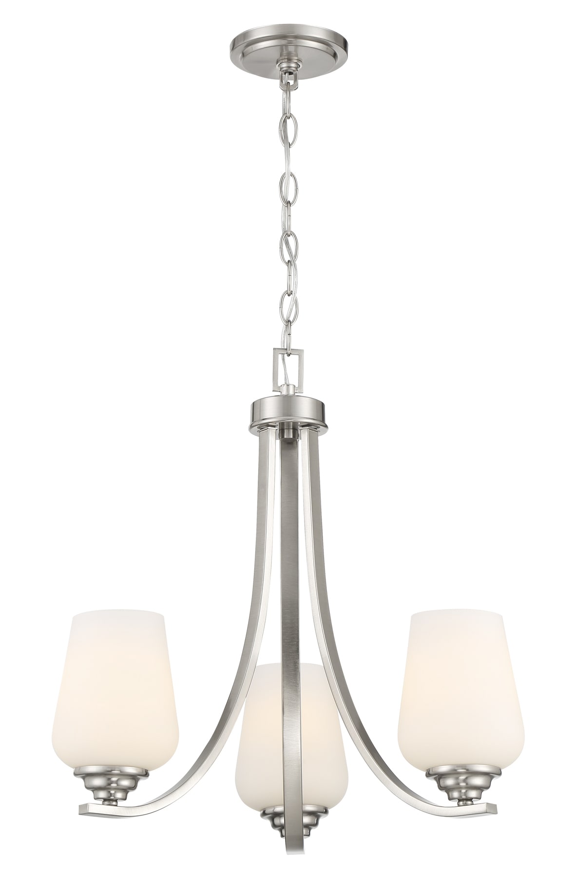 Shyloh 3 -Light Brushed Nickel Transitional For Use in Bedrooms, Dining Rooms, Foyers, Kitchens, Living Rooms Chandelier