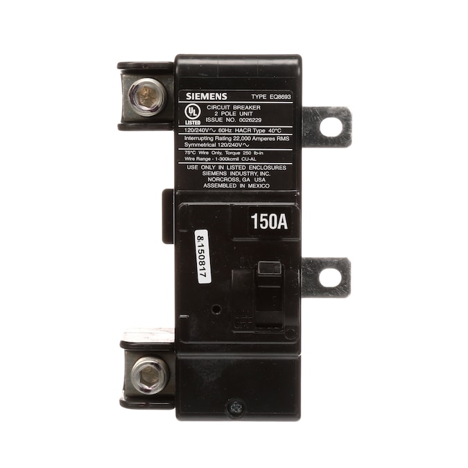 Siemens 150-amp 2-Pole Main Circuit Breaker - Image 2