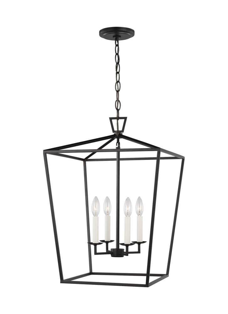 Dianna 4 -Light Midnight black Transitional Schoolhouse Medium Hanging Pendant light