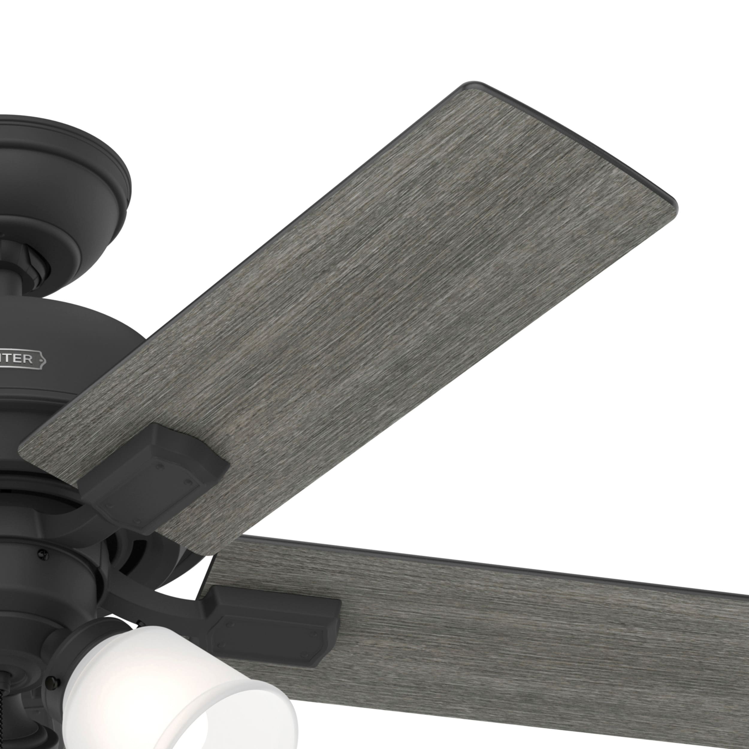 Crystal Peak 44-in Matte Black with Dark Gray Oak Blades Ceiling Fan With Light ( 5 -Blade ) - Image 5