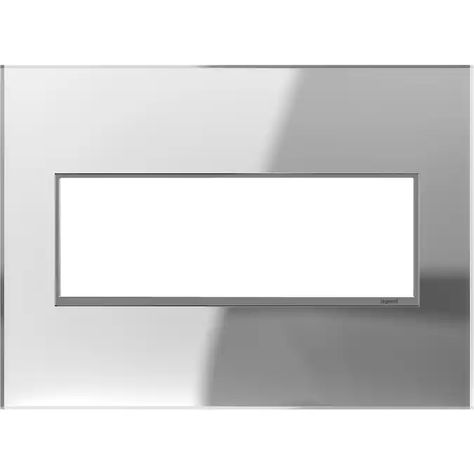 Legrand adorne 3-Gang Specialty Size Mirror Glass Indoor Screwless Square Wall Plate