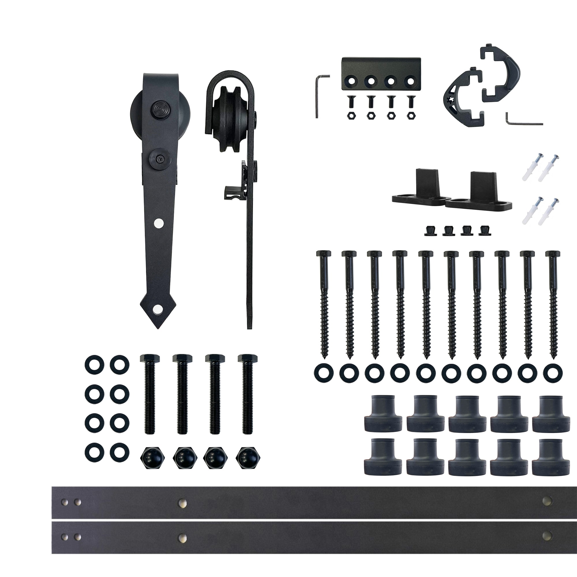 156-in Rustic black Black Indoor Arrow Single Barn door hardware kit