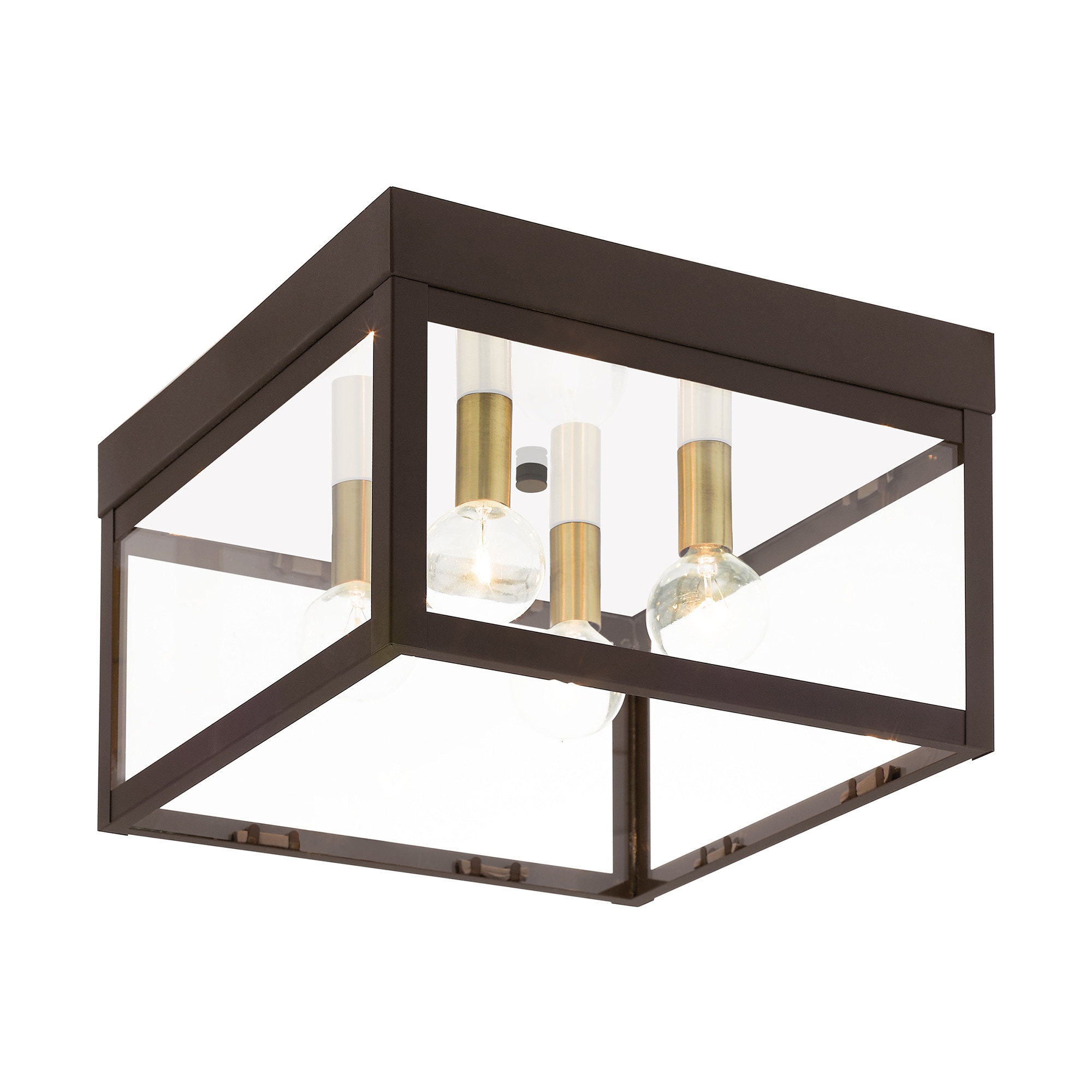 Nyack 4 -Light 10.5-in Matte Bronze Outdoor Flush Mount Light