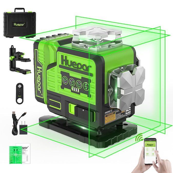 Huepar 200-ft Green Self-Leveling Cross-line Laser Level