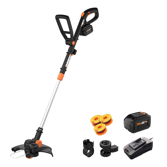 WORX Power Share 20-volt 12-in Telescopic Shaft Battery String Trimmer 4 Ah (Battery and Charger Included)