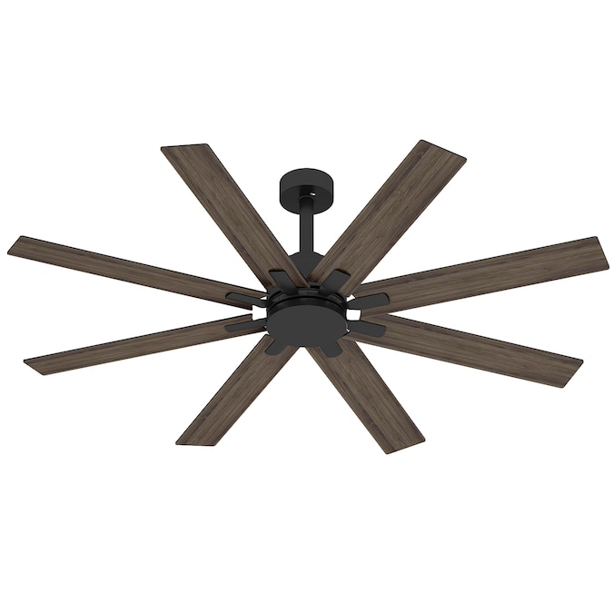 MIDHAM Ceiling Fan 65-in Black with Brown Blades Indoor/Outdoor Ceiling Fan and Remote (8-Blade) - Image 3
