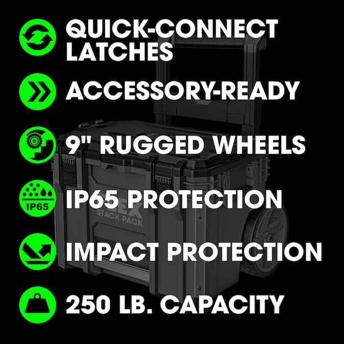 FLEX STACK PACK Rolling Tool Box 22-in W x 26.3-in H x 19.2-in D Gray Metal Rolling Tool Box - Image 7