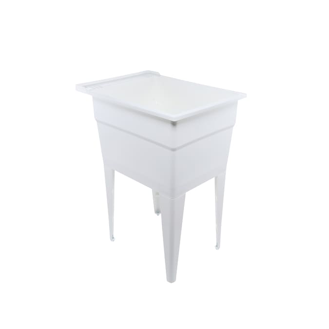RuggedTub 24.25-in x 22-in 1-Basin White Freestanding Utility Tub - Image 3