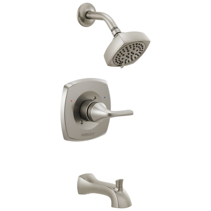 Peerless Parkwood Brushed Nickel 1-handle Multi-function Round Bathtub and Shower Faucet