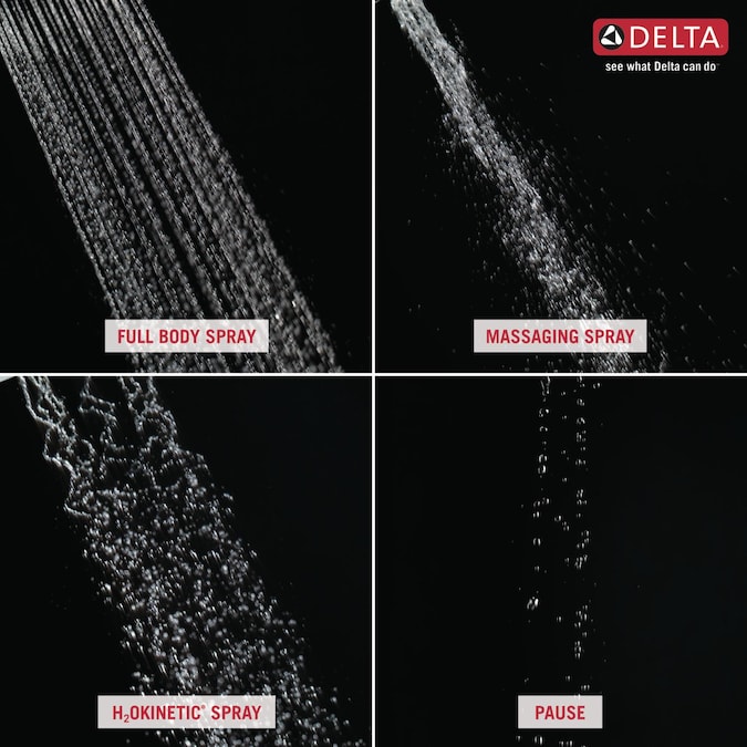 Delta Tetra Lumicoat Chrome 11.31-in Rectangle Handheld Shower Head 1.75-GPM (6.6-LPM) - Image 9