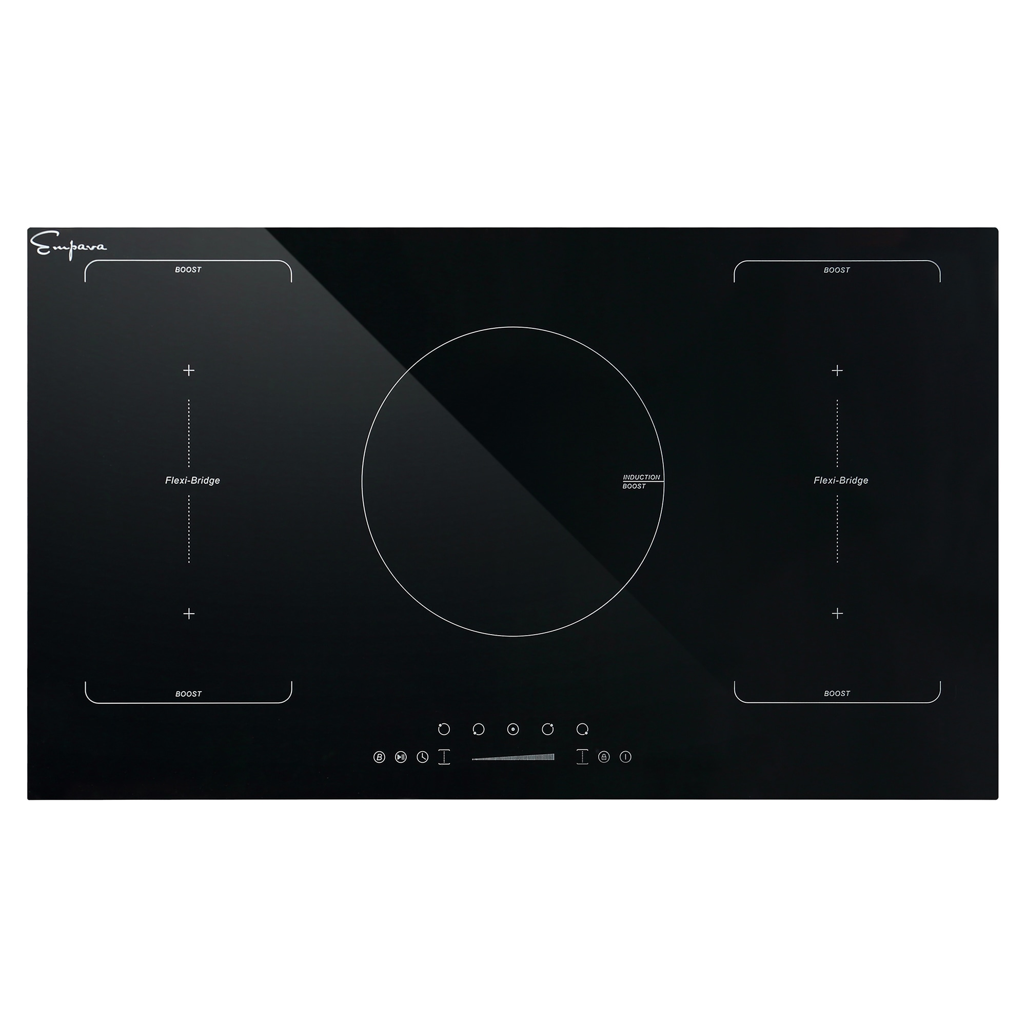 36-in 5 burners Black Induction Cooktop with Bridge Element