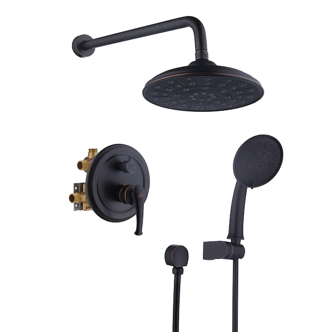 CASAINC shower system Oil Rubbed Bronze 1-handle Single Function Round Shower Faucet Valve Included