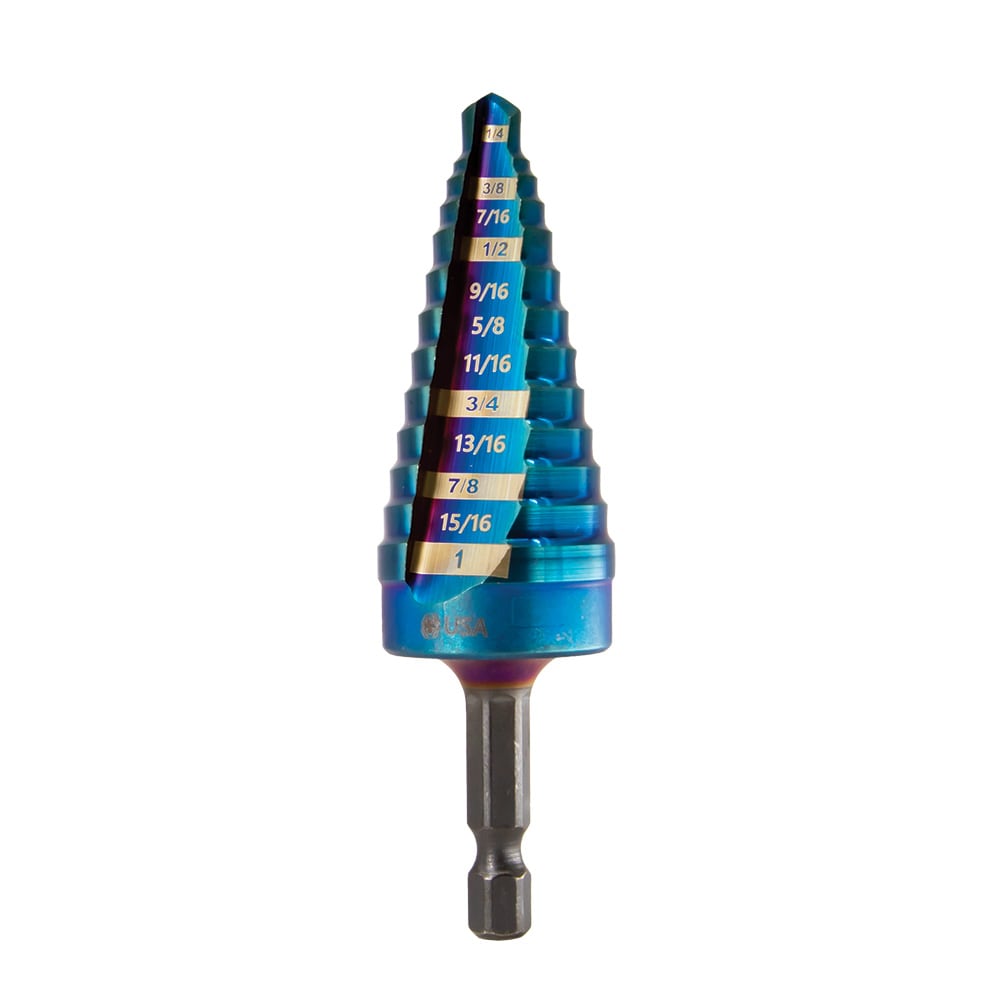 Mach-Blue 1/4-in 12 -Step Drill Bit ( 1/4-in to 1-in )