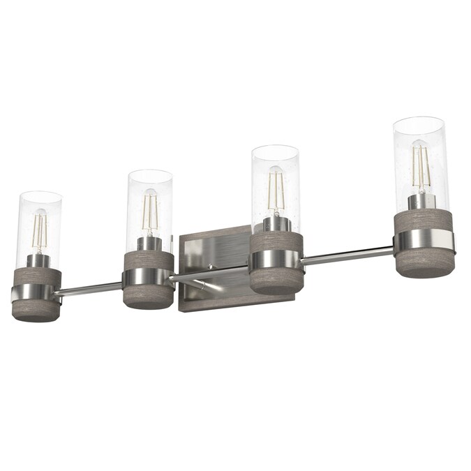 Hunter River Mill 5.25-in 4-Light Brushed Nickel LED Rustic Vanity Light