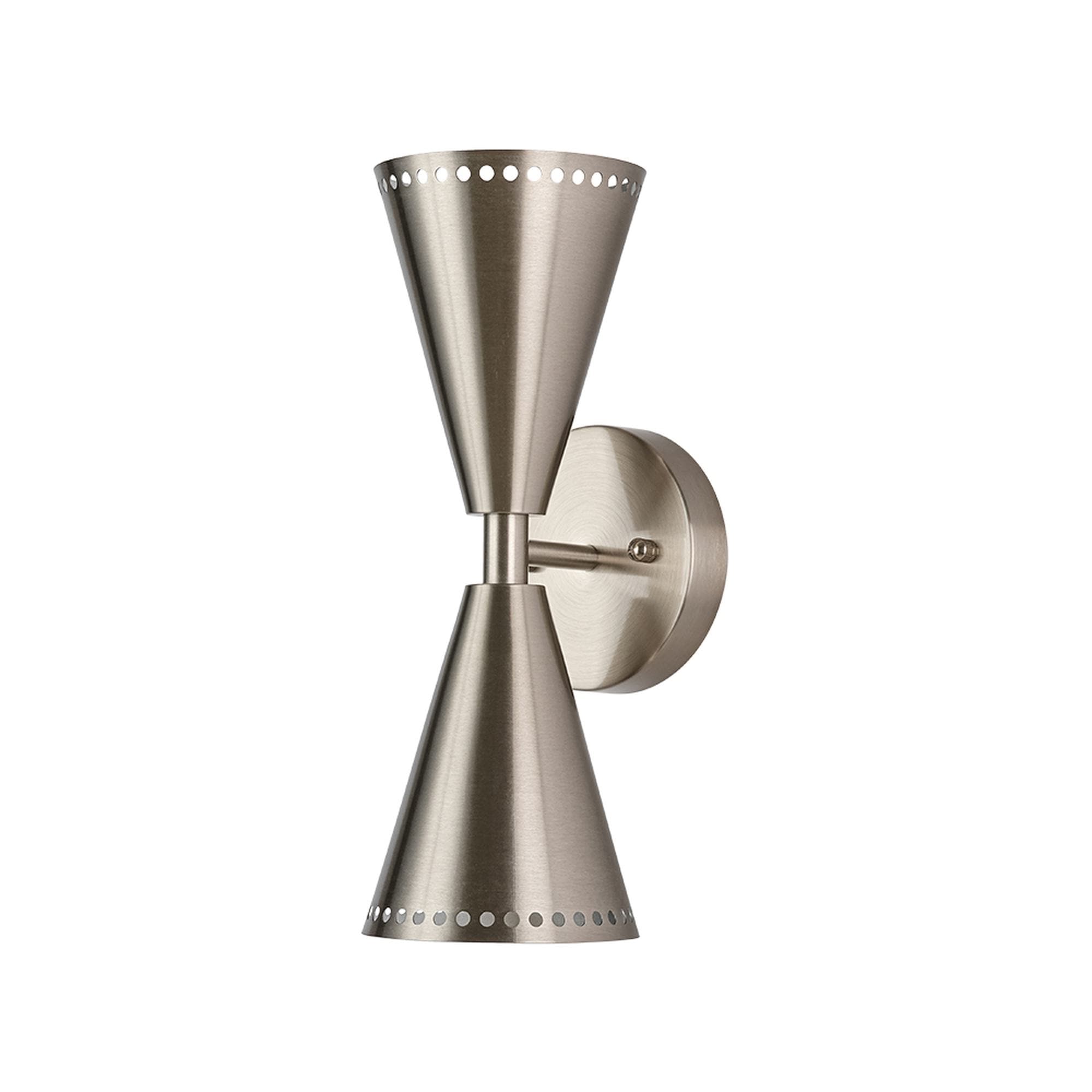 Nimbus 4.7-in W 2 -Light Nickel Wall Sconce