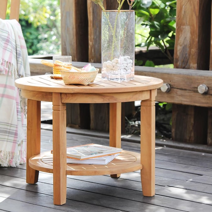 Cambridge Casual Heaton Teak Side Table with Shelf