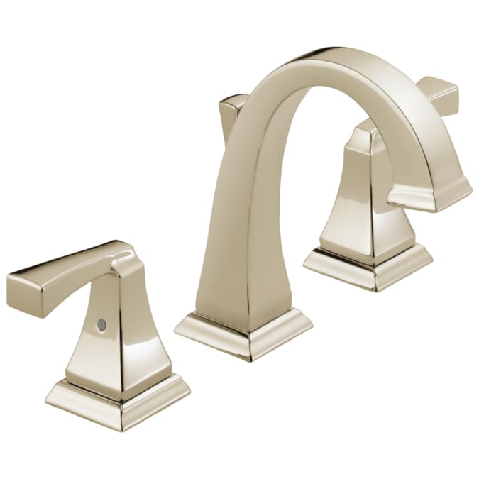 Delta Dryden Polished Nickel Widespread 2-Handle WaterSense Bathroom Sink Faucet with Drain